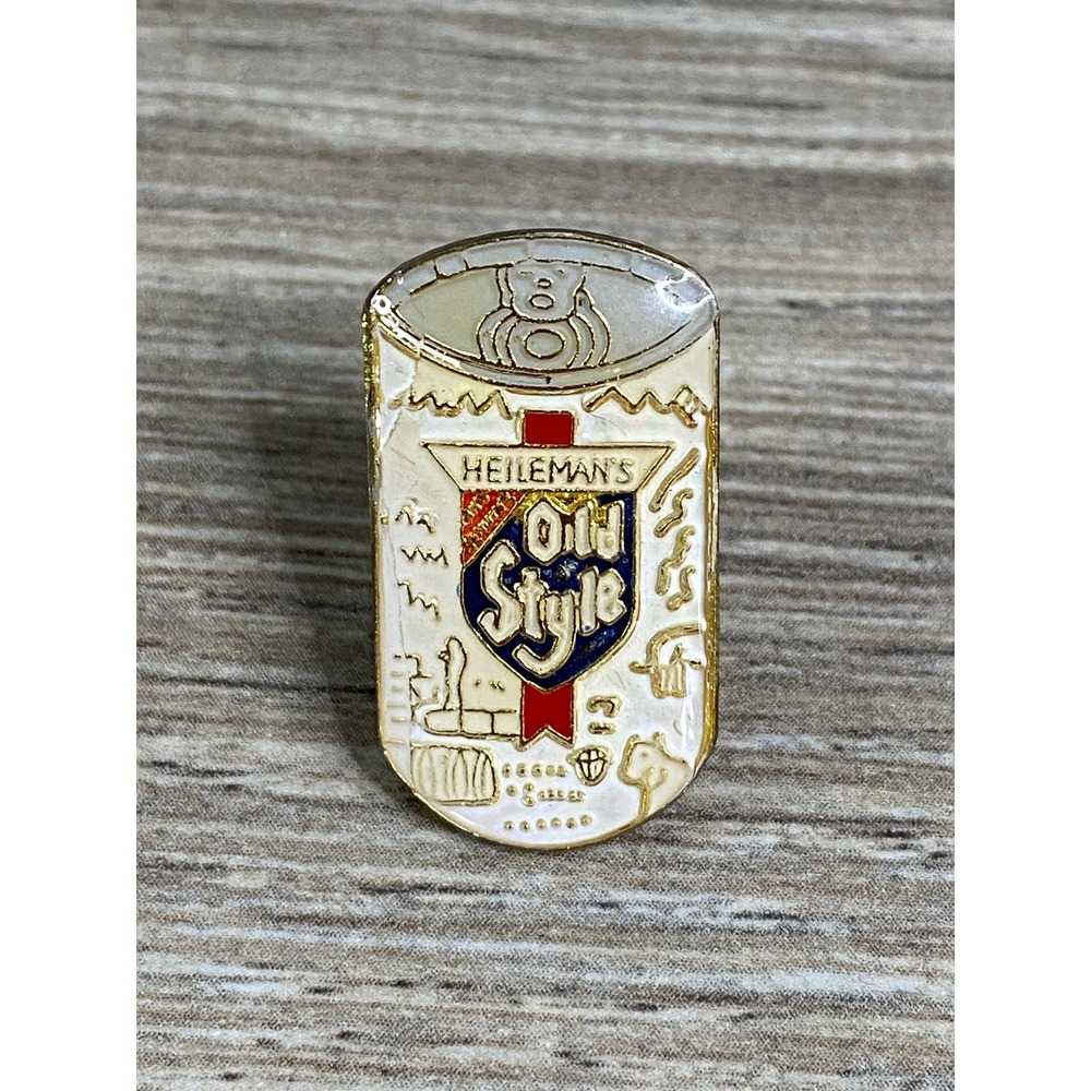 Vintage Heileman's Old Style Beer Can Enamel Pin  Breweriana Advertising
